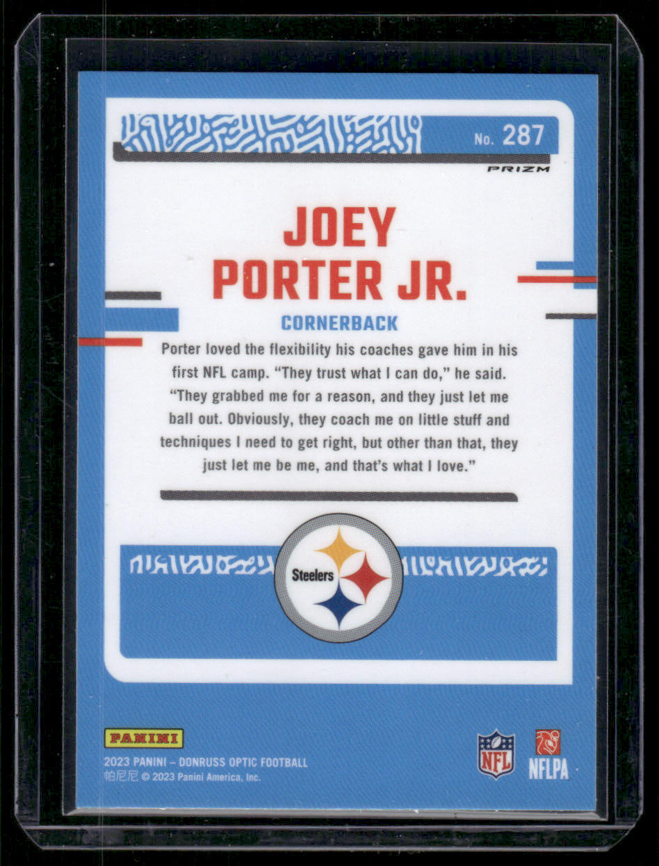 2023 Panini Donruss Optic Football Joey Porter Jr. #287 Holo Prizm Rated Rookie