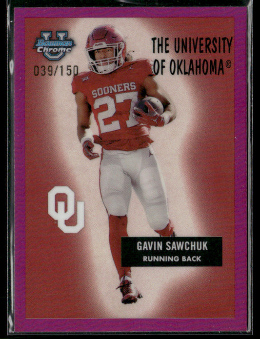 2024 Bowman Chrome University Gavin Sawchuk #55B-18 Pink 039/150