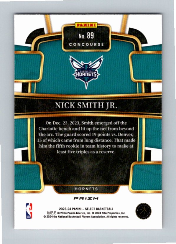 2023 Panini Select Nick Smith Jr. #89 RC