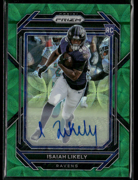 2022 Panini Prizm Isaiah Likely #363 Green Scope Autograph Rookie /75