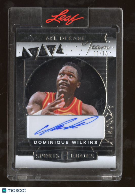 2025 Leaf Sports Heroes Dominique Wilkins #DBA-DW1 Acetate All-Decade Auto 11/15