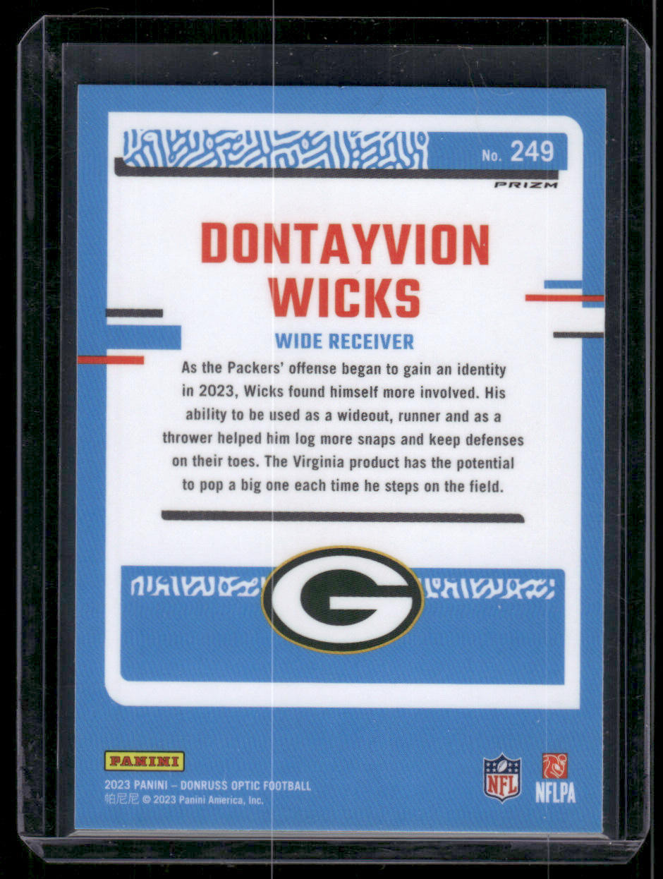 2023 Panini Donruss Optic Dontayvion Wicks #249 Pink Prizm Rated Rookie