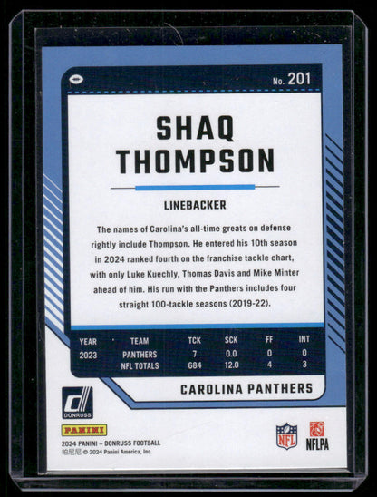 2024 Donruss Shaq Thompson #201 Green Press Proof