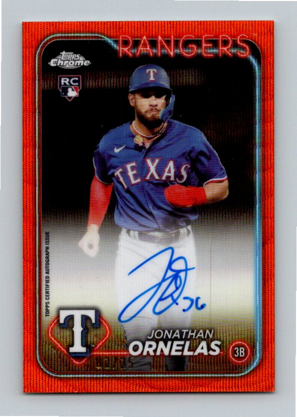 2024 Topps Chrome Jonathan Ornelas #RA-JO Orange Wave Autograph /25 RC