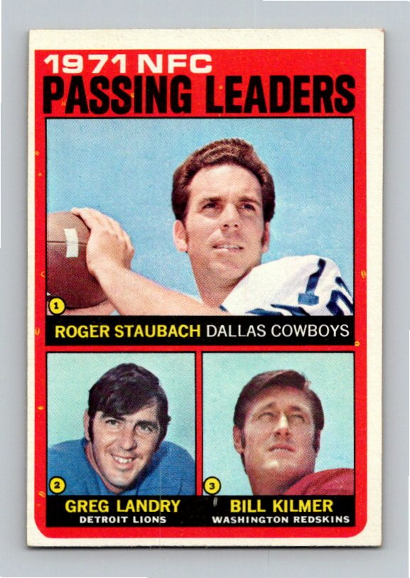 1972 Topps Greg Landry Roger Staubach Bill Kilmer #4