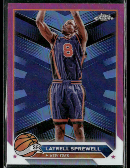 2023-24 Topps Chrome Latrell Sprewell #40 Pink Refractor