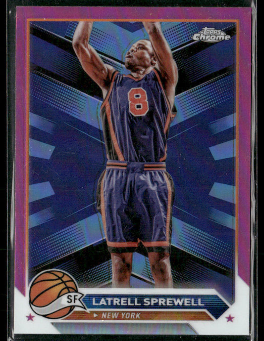 2023-24 Topps Chrome Latrell Sprewell #40 Pink Refractor