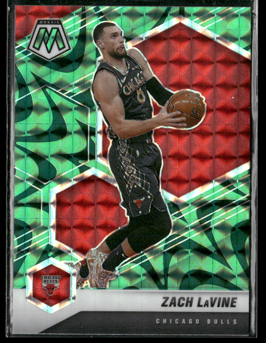 2020-21 Panini Mosaic Zach Lavine #66 Green Prizm