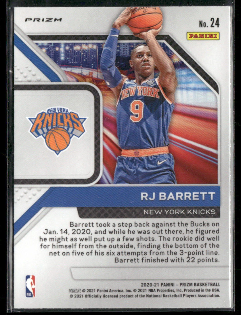 2020-21 Panini Prizm RJ Barrett #24 Downtown Silver