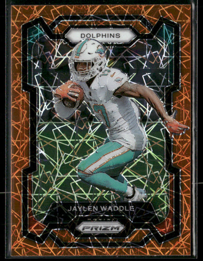 2023 Panini Prizm Jaylen Waddle #185 Orange Lazer