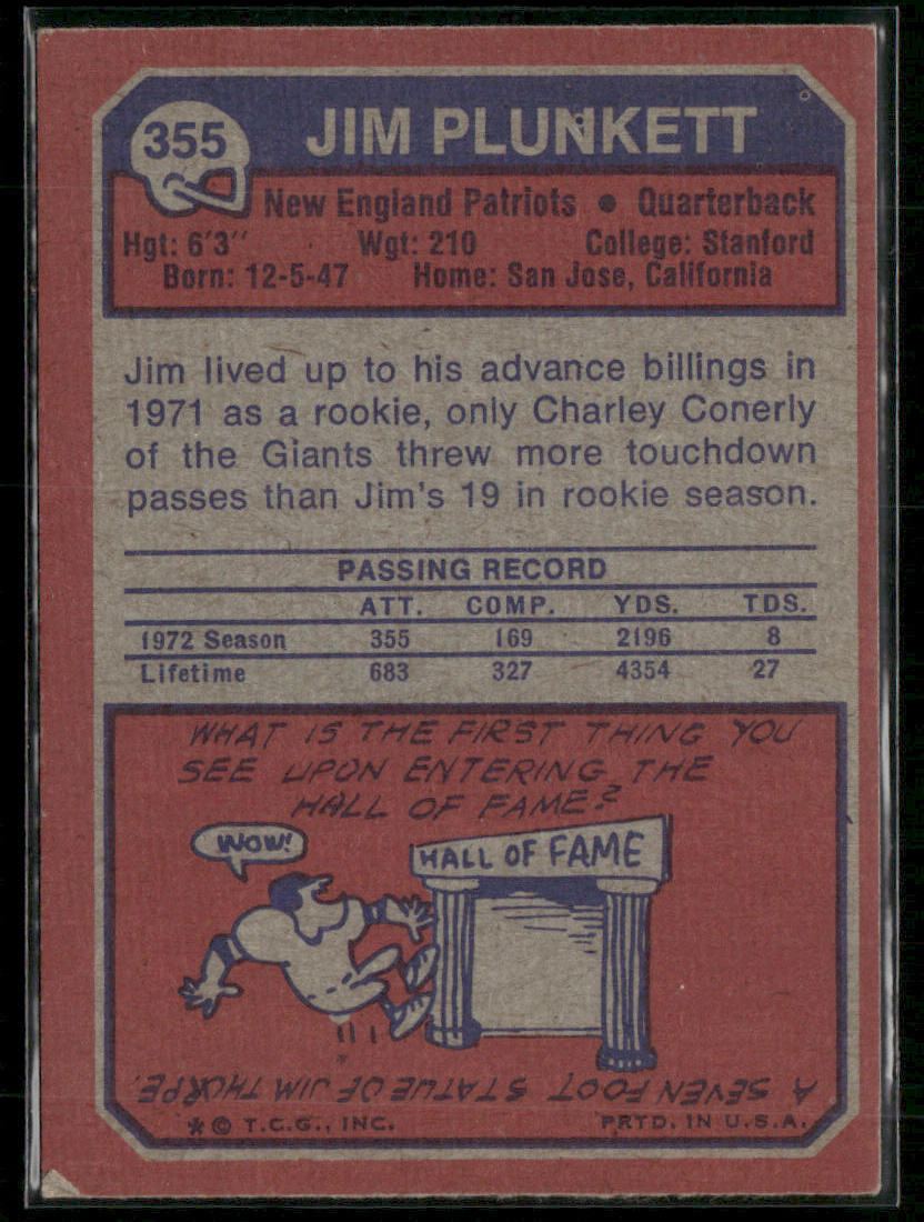 1973 Topps Jim Plunkett #355