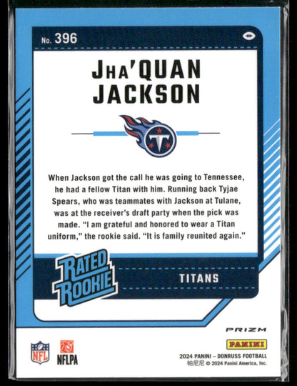 2024 Panini Donruss Jha'Quan Jackson #396 Optic Red Pandora Rated Rookie