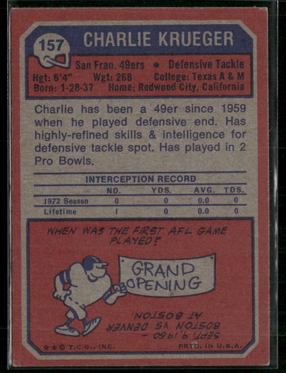 1973 Topps Charlie Krueger #157