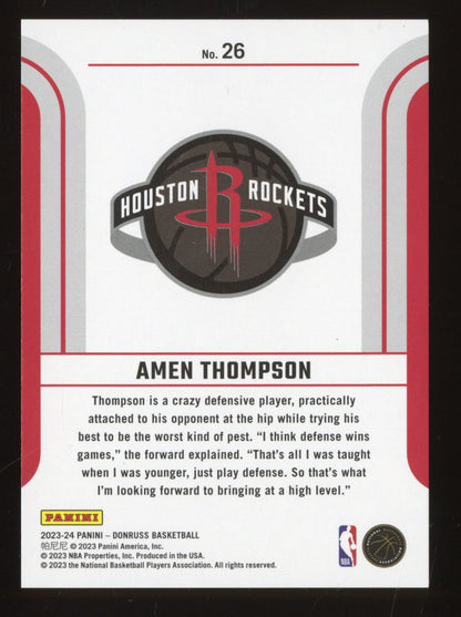 2023-24 Panini Donruss Amen Thompson #26 Franchise Features /50