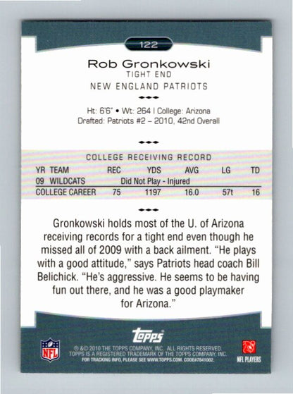 2010 Topps Platinum Rob Gronkowski #122