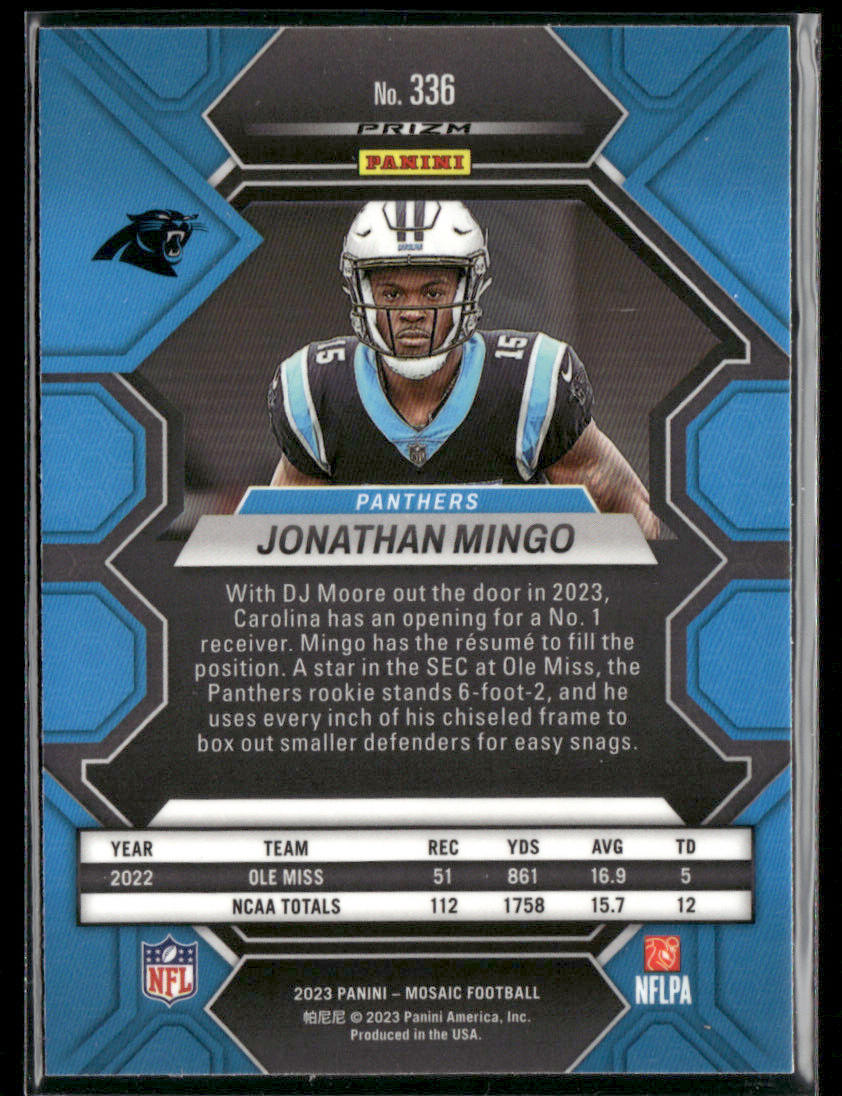 2023 Panini Mosaic Jonathan Mingo #336 RC