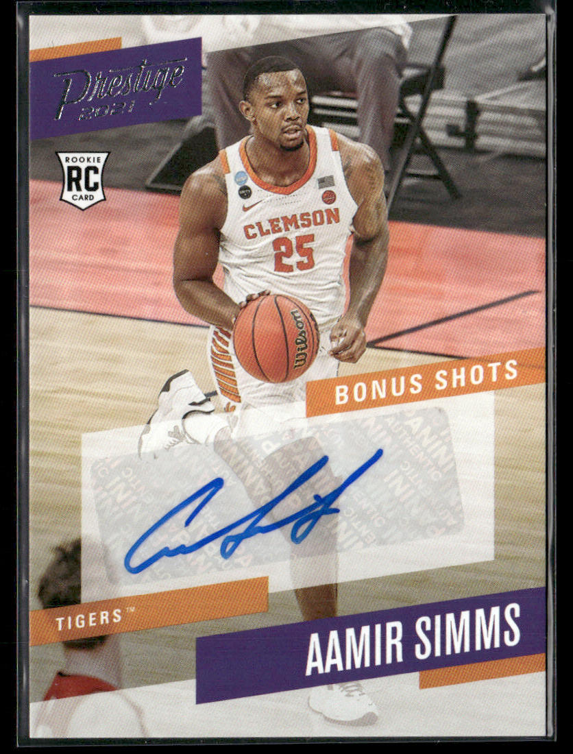 2021-22 Panini Chronicles Draft Picks Aamir Simms #PBAMS Prestige Autograph