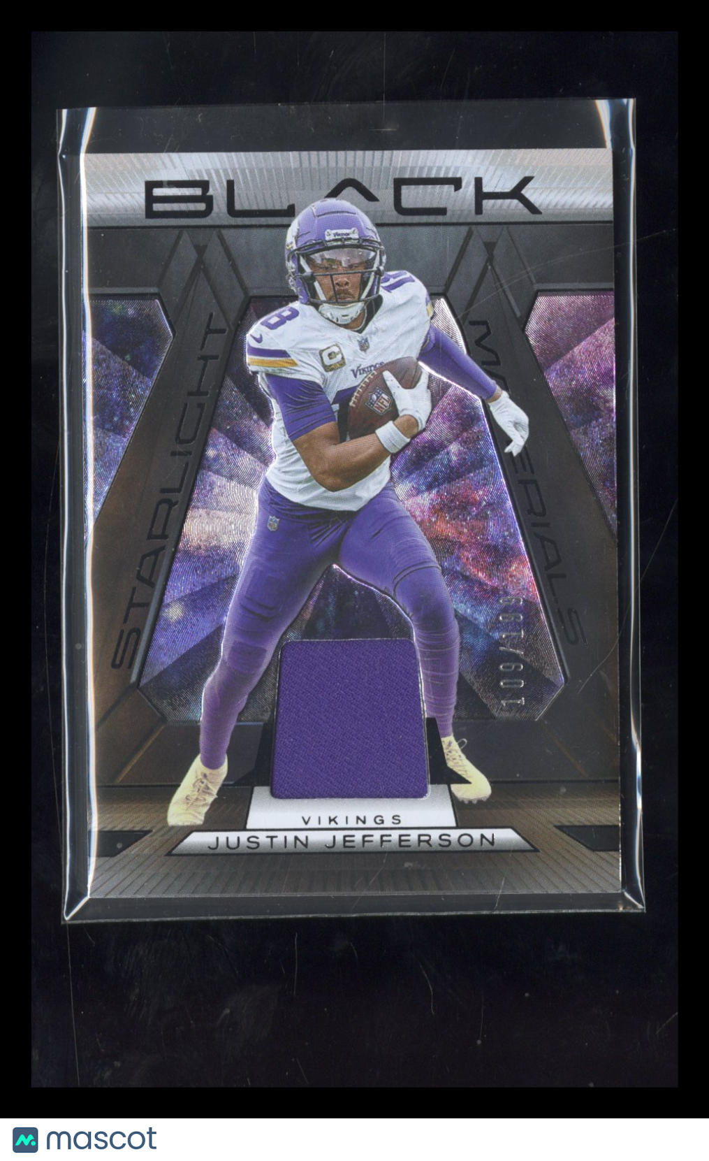 2025 Panini Black Starlight Materials Patch Justin Jefferson #SMA-JJE 109/199