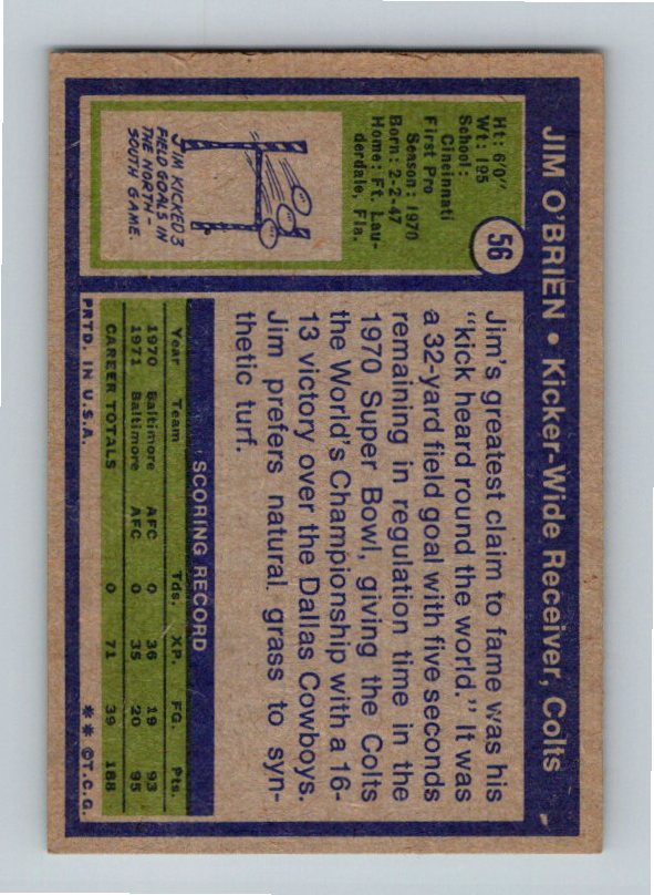 1972 Topps Jim O'Brien #56