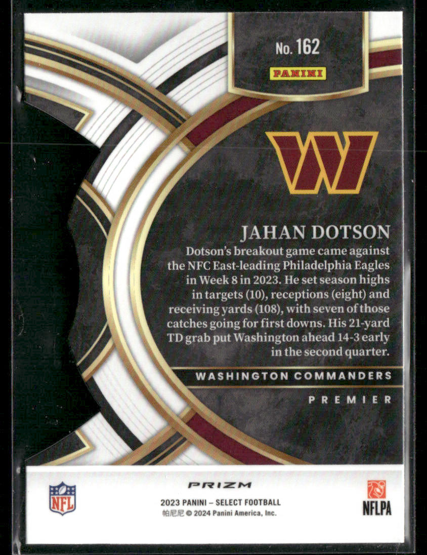 2023 Panini Select Jahan Dotson #162 Premier Red and Blue Die Cut