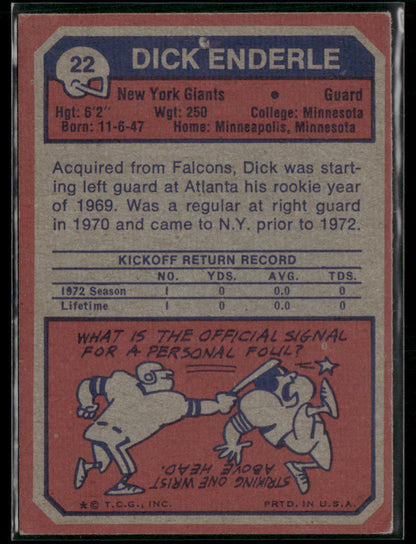 1973 Topps Dick Enderle #22