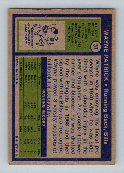 1972 Topps Wayne Patrick #57