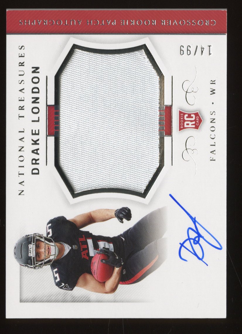 2022 Panini National Treasures Drake London #CRPA-DL Rookie Patch Autograph /99