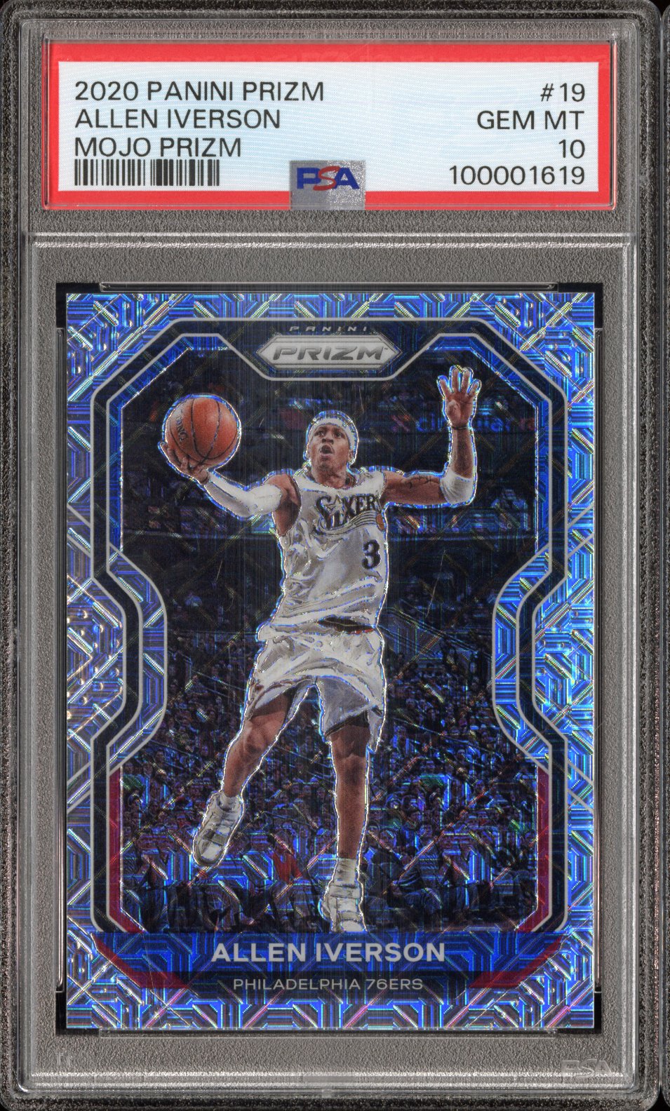 2020 Panini Prizm Allen Iverson #19 Mojo /25 PSA 10