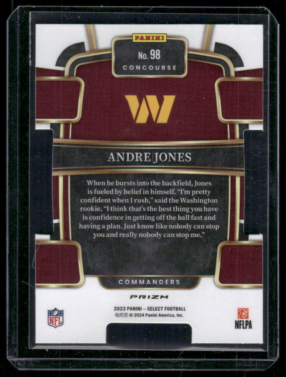 2023 Panini Select Andre Jones #98 Die Cut Silver Prizm Rookie