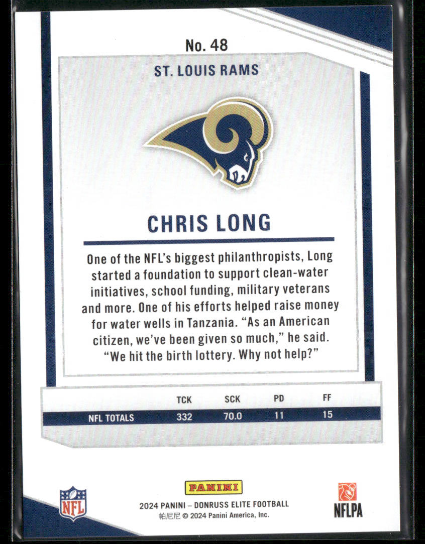 2024 Panini Donruss Elite Football Chris Long #48 17/399