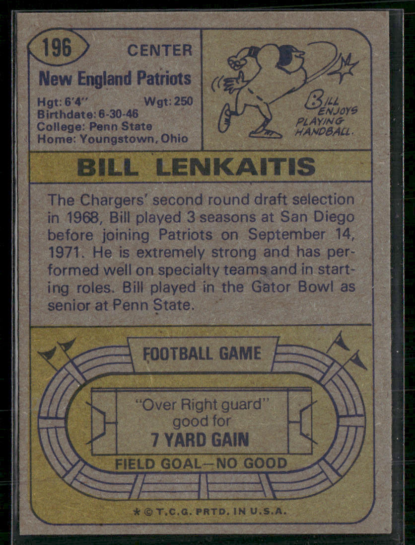 1974 Topps Bill Lenkaitis #196