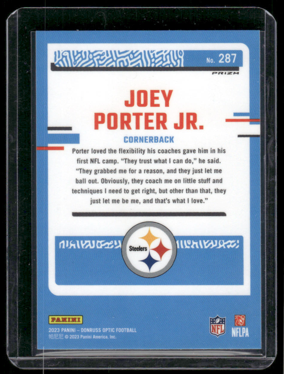 2023 Panini Donruss Optic Football Joey Porter Jr. #287 Holo Prizm Rated Rookie