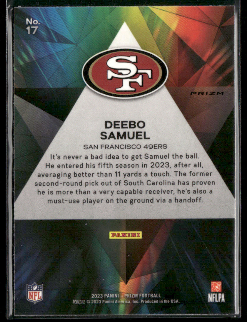 2023 Panini Prizm Deebo Samuel #17 Prismatic Green Wave