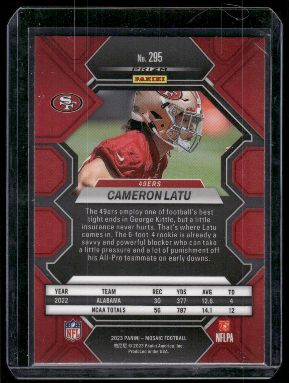 2023 Panini Mosaic Cameron Latu #295 Green