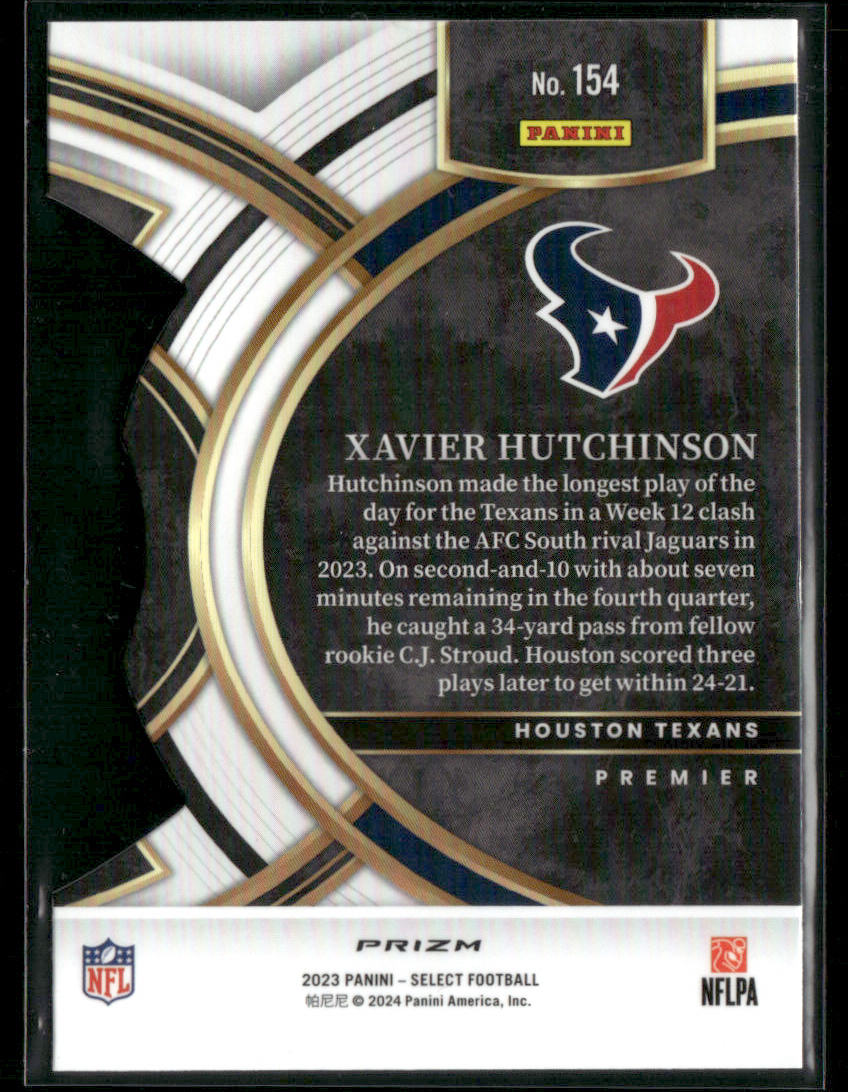 2023 Select Xavier Hutchinson #154 Premier Black and Green Die Cut Rookie