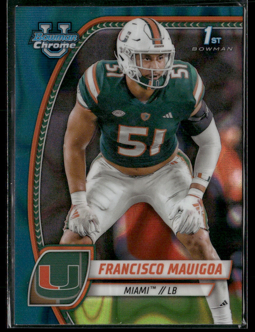 2024 Bowman Chrome University Francisco Mauigoa #30 Teal Lava