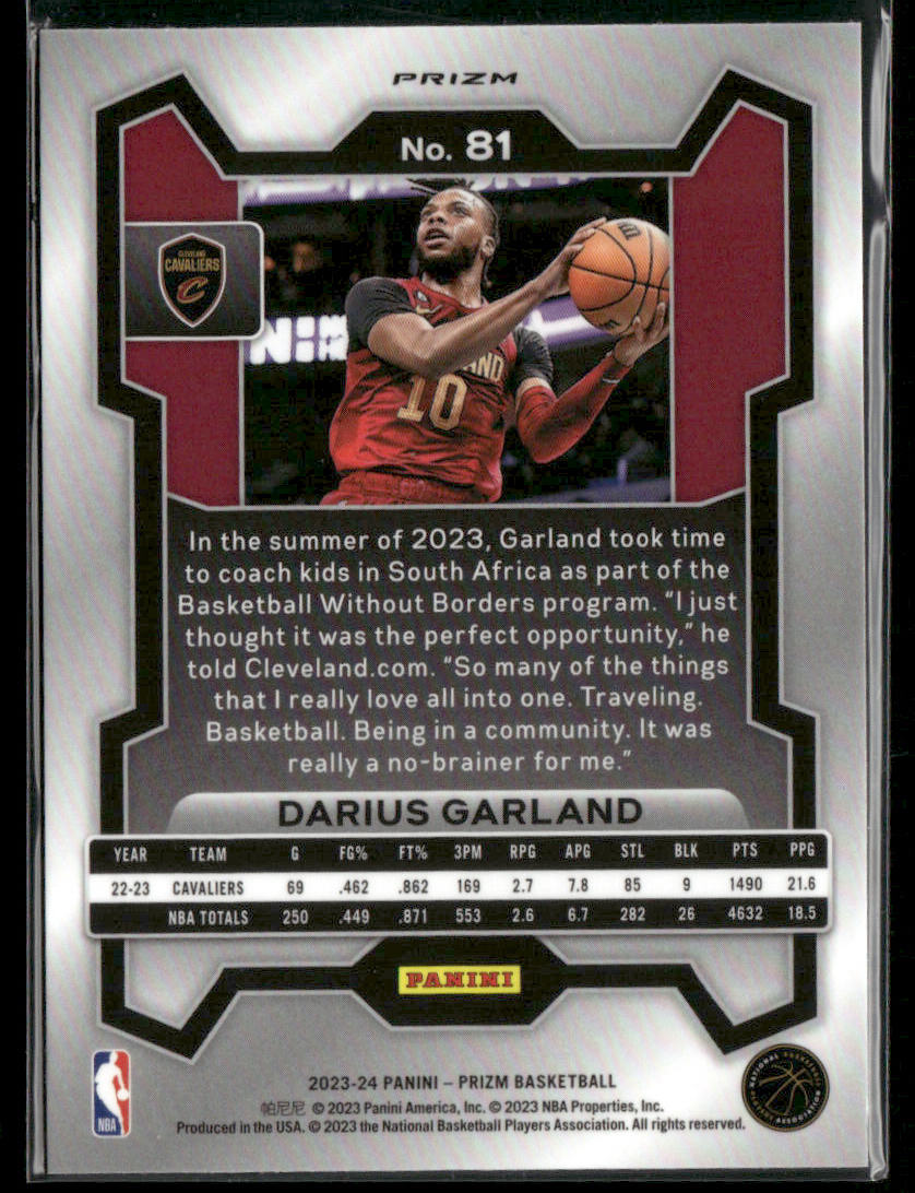 2023-24 Prizm Darius Garland #81 Pink Ice