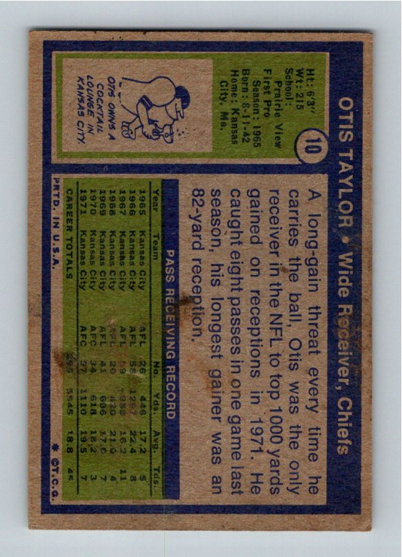 1972 Topps Otis Taylor #10