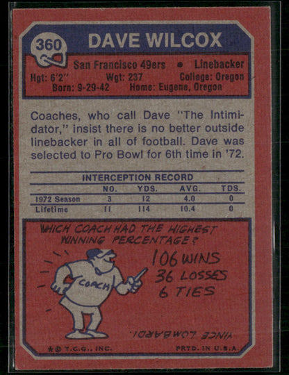 1973 Topps Dave Wilcox #360