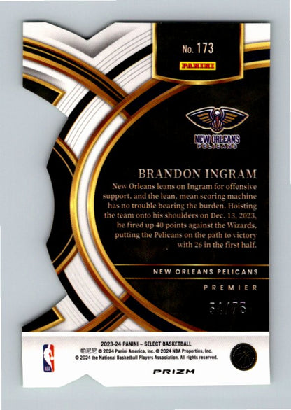 2023 Panini Select Brandon Ingram #173 Neon Green Die-Cut /75