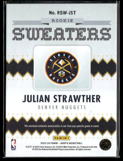 2023-24 Panini Hoops Basketball Julian Strawther #RSW-JST Rookie