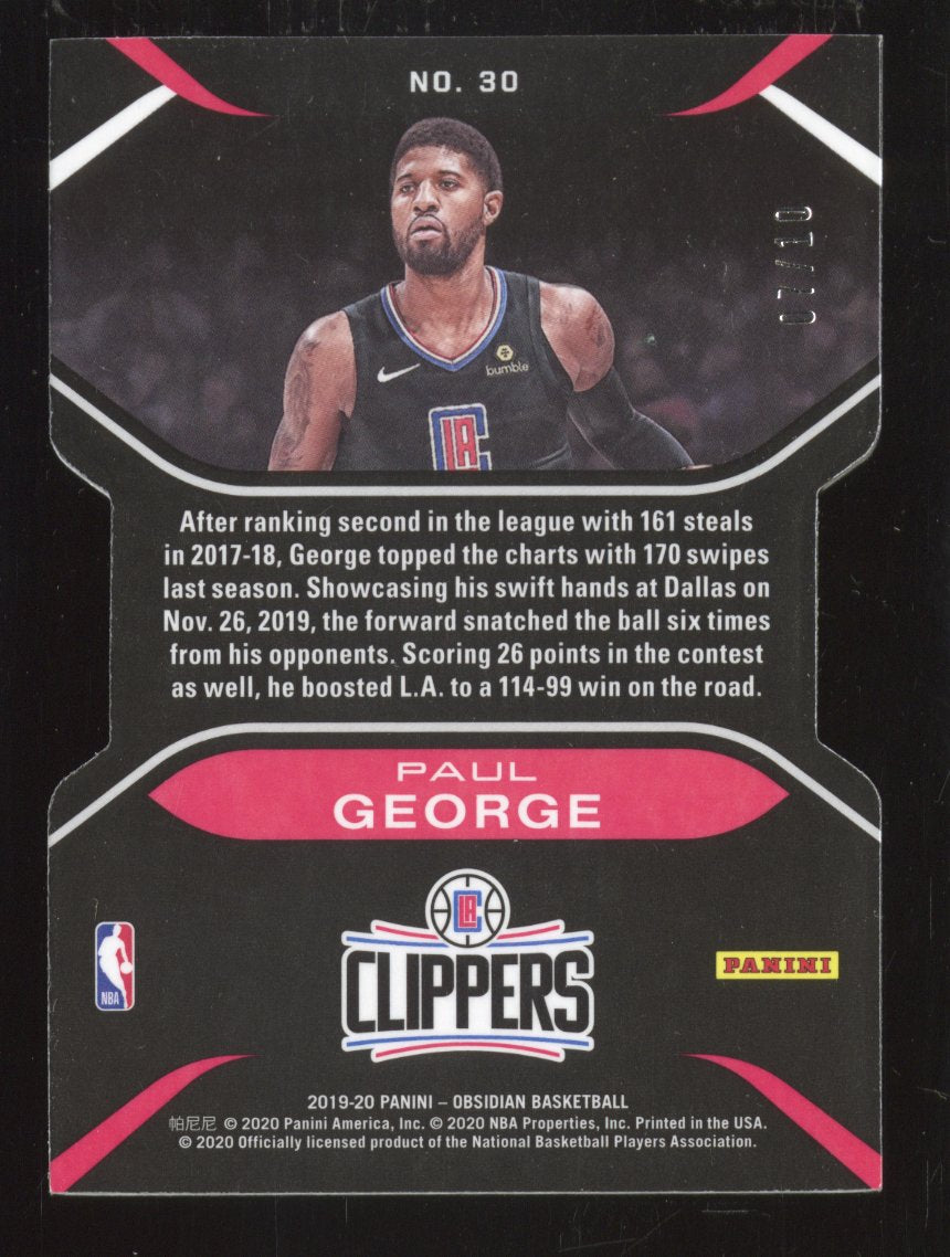 2019-20 Panini Obsidian Paul George #30 /10