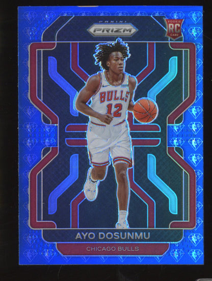 2021-22 Panini Prizm Ayo Dosunmu #271 75th Blue Diamond Rookie