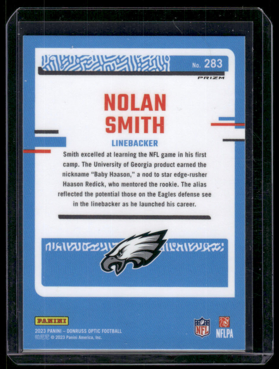 2023 Panini Optic Nolan Smith #283 Holo Prizm Rated Rookie