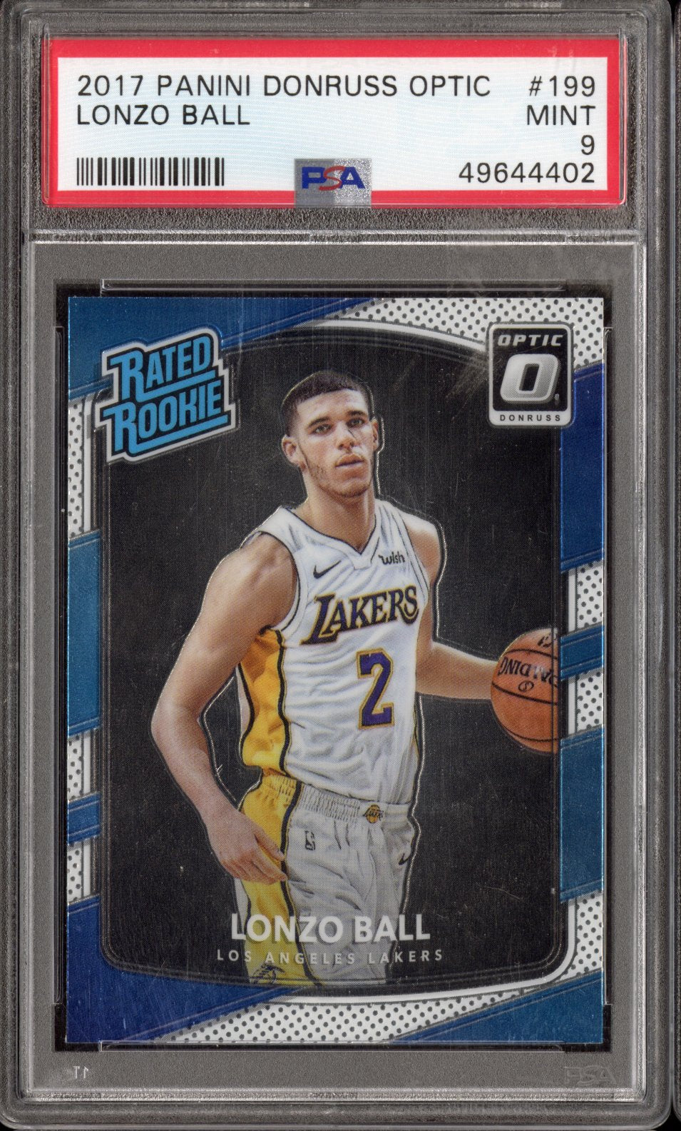 2017 Panini Donruss Optic Lonzo Ball #199 PSA 9