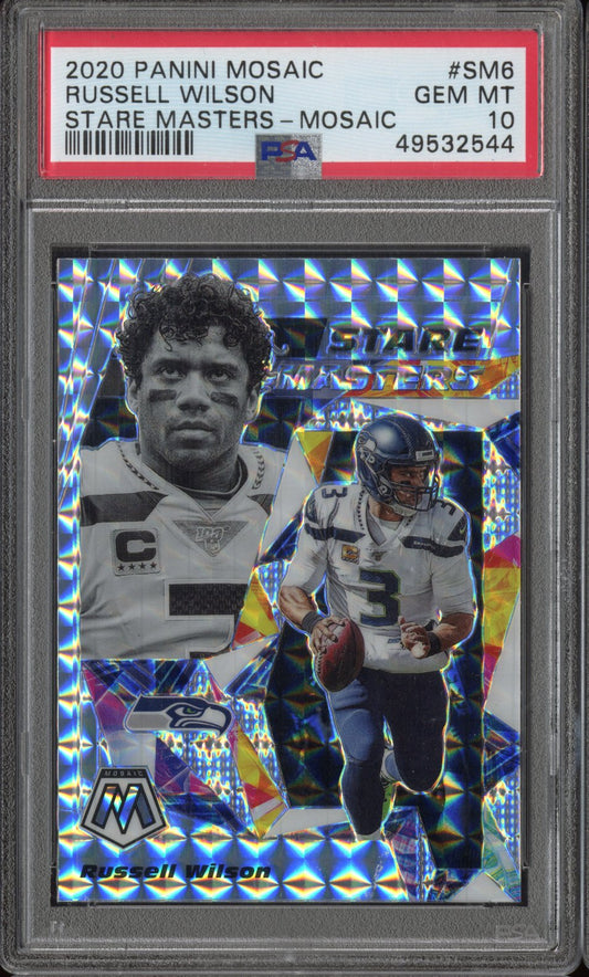 2020 Panini Mosaic Stare Masters Russell Wilson #SM6 Mosaic PSA 10