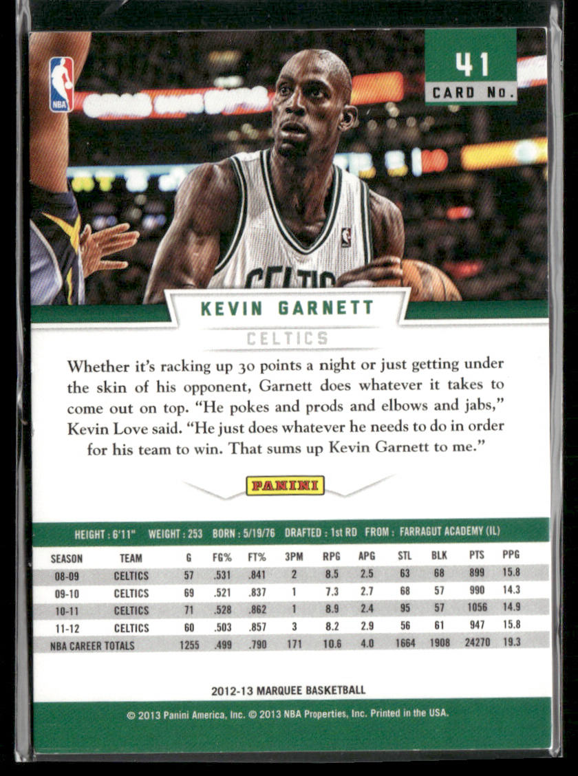 2012-13 Panini Marquee Kevin Garnett #41