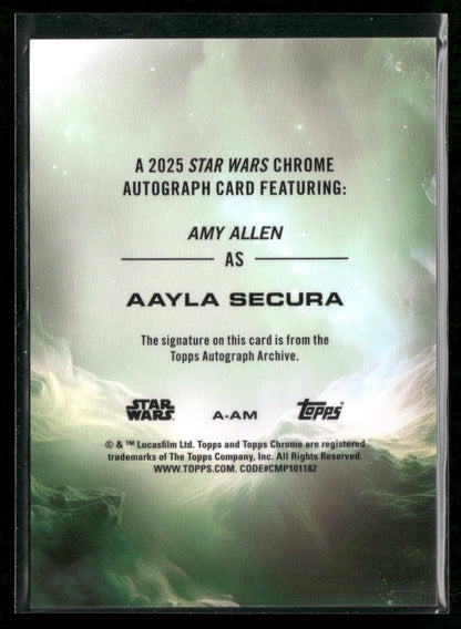 2025 Topps Chrome Star Wars Aayla Secura/Amy Allen Gold Auto 33/50 #A-AM