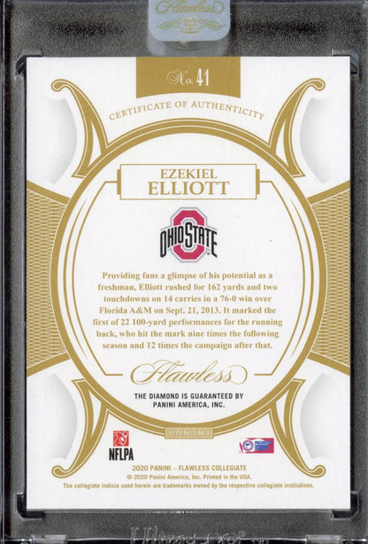 2020 Panini Flawless Collegiate Ezekiel Elliot #47 Diamond 07/20