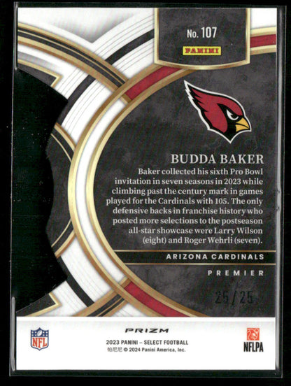 2023 Panini Select Budda Baker #107 Premier Tie-Dye Die-Cut /25